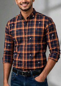 Men's Plaid Button-Up Shirt