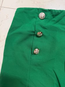 Emerald Green Buttoned Shorts
