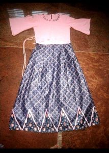 Elegant Pink & Blue gown