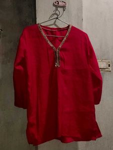 Rose color  Embellished Kurti