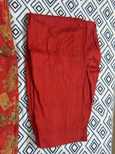 Beautiful Red Printed Kurta with Pants