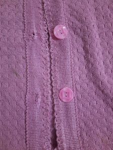 Pink Knit Cardigan Woman Sweater