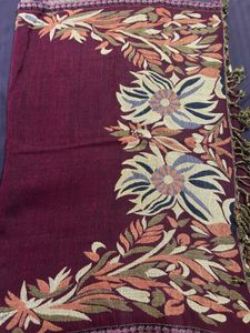 Floral Maroon Shawl for light winters