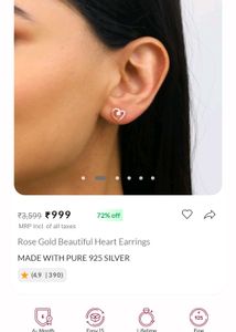 Rose Gold Heart Earrings