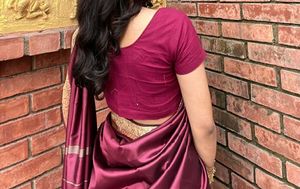 Elegant Maroon Satin Saree