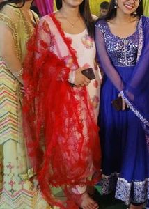 Pink Chikankari Kurta with dupatta and plazo