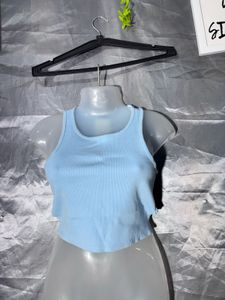 Light Blue Ribbed Tank Top