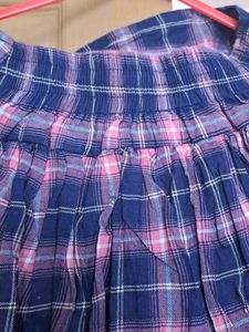 Plaid Pleated Midi Skirt