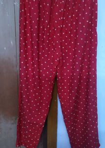 Comfy Red Heart Pattern Pants