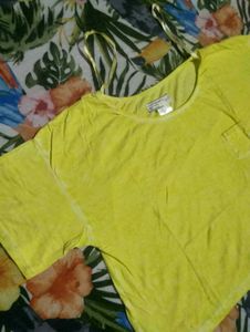 Yellow Cropped Tee