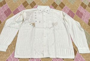 Jethalal inspired Men's Beige Embroidered Shirt