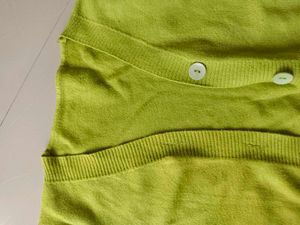 Lime Green Buttoned Cardigan