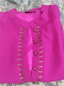 Vibrant Pink Embellished Kurta