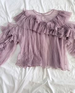 Tulle ruffle Top