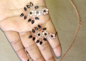 Elegant Black &amp; White Stone Necklace Set