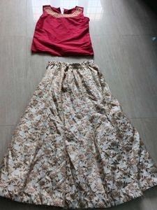 Elegant Red & Beige Lehenga Choli
