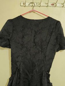 Elegant Black Jacquard Dress