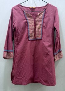 Purple Embroidered Kurta