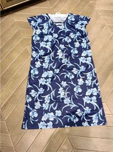 Navy Blue Floral Print Dress