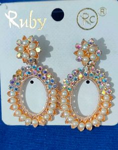 Elegant Pearl & Crystal Drop Earrings