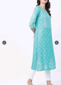 Vishuddh Turquoise Motif printed kurta