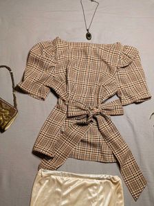 k-drama inspired checked top
