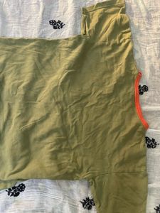 Olive Green Graphic baby tee xs-s