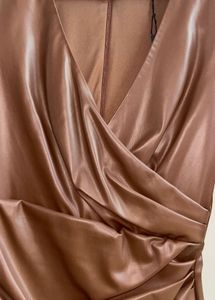 Brown Faux Leather bodycon dress