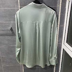 Zara Sage green satin shirt