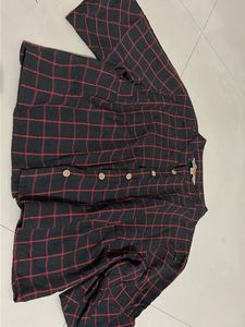 Checked Long Sleeve Top