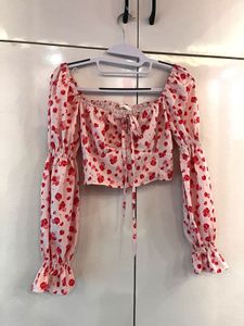 Pink Floral Off-Shoulder Puff Sleeve Top