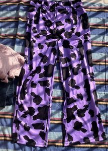 Purple Y2K Wide Leg Pants