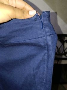 Classic Blue Cotton Trousers