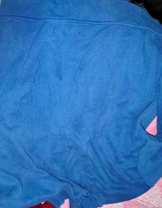 Blue Asymmetrical Zip Sweatshirt
