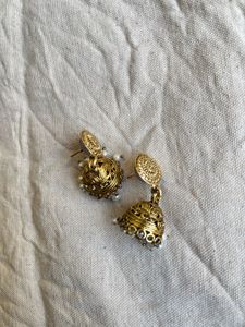Golden Jhumka Earrings