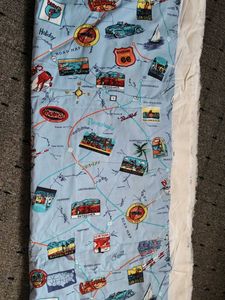 Retro Travel Map Fabric