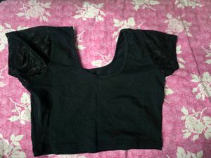 Black Lace Sleeve Blouse