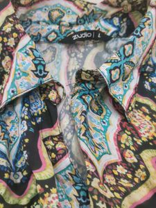 Bohemian Print Collared Shirt