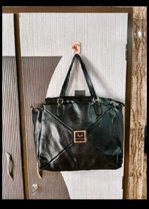 Stylish Black Leather Tote Bag