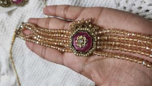 Majenta Pink Premium Crystal Bead Necklace