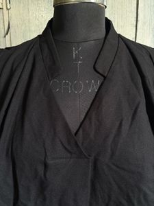 Classic Black V-Neck Tunic Top