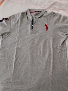 Men's Grey Polo Shirt with Golf Emblem