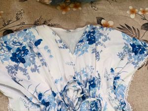 Chic Floral Print Kaftan Dress
