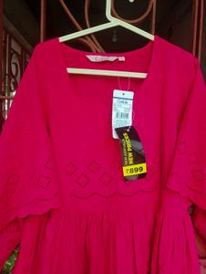 New Fusion Pink Embroidered Top