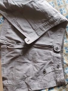Combo of Grey Cargo Skort and Red Cami Top