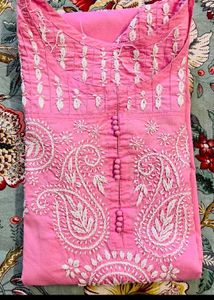 Pink Chikankari Kurta