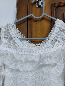 Cute Denim &amp; Lace Dress
