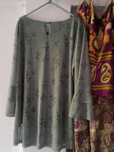 Elegant Grey Printed westernTop