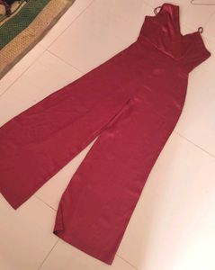 Stylish Pink Satin Jumpsuit