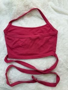 Ribbed Halter Neck Crop Top